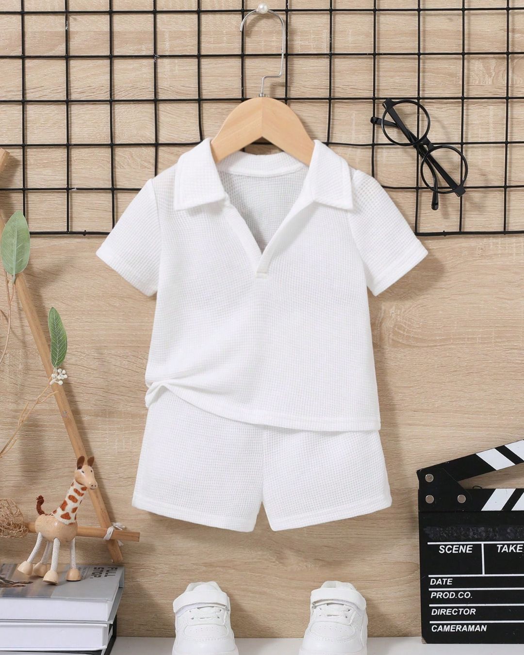 Baby Boys Casual V-Neck Short Sleeve Shirt & Shorts Set | 6M - 3Y