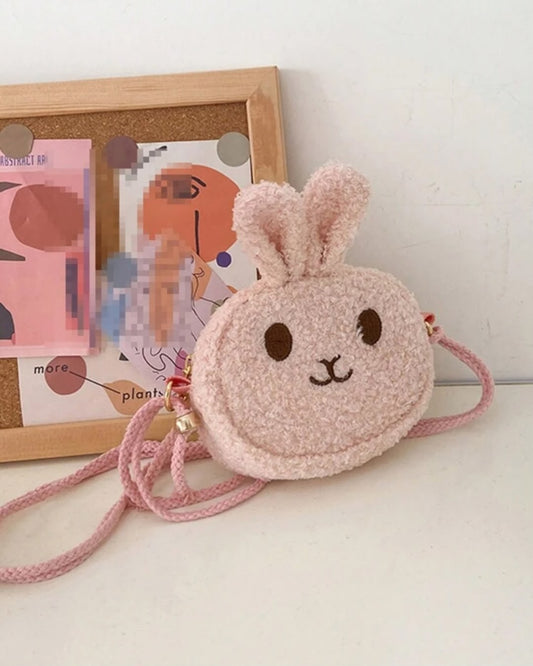 BB Cute Pink Plush Bunny Crossbody Bag