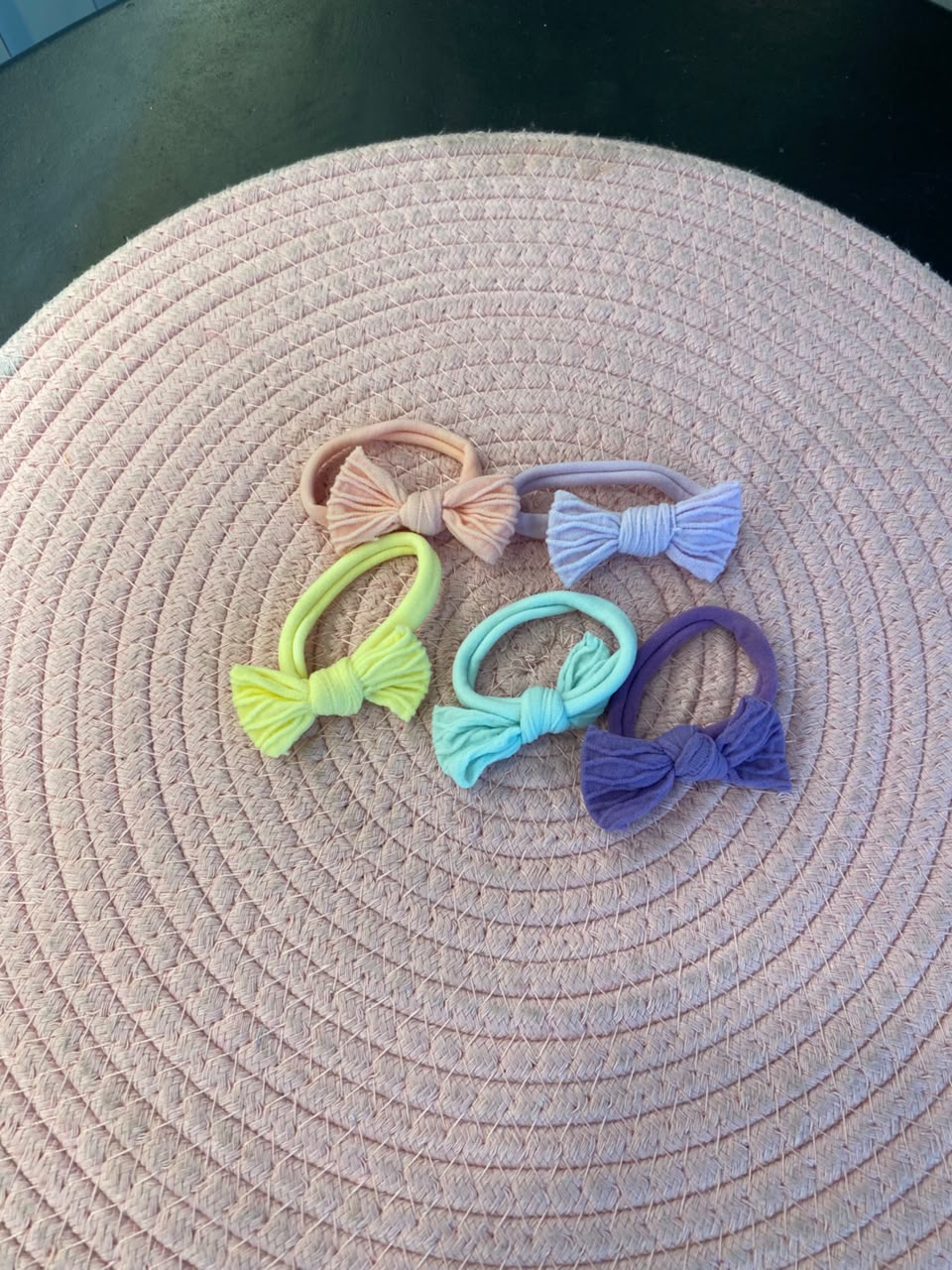 BB Pastel Ribbed Bow Hair Ties