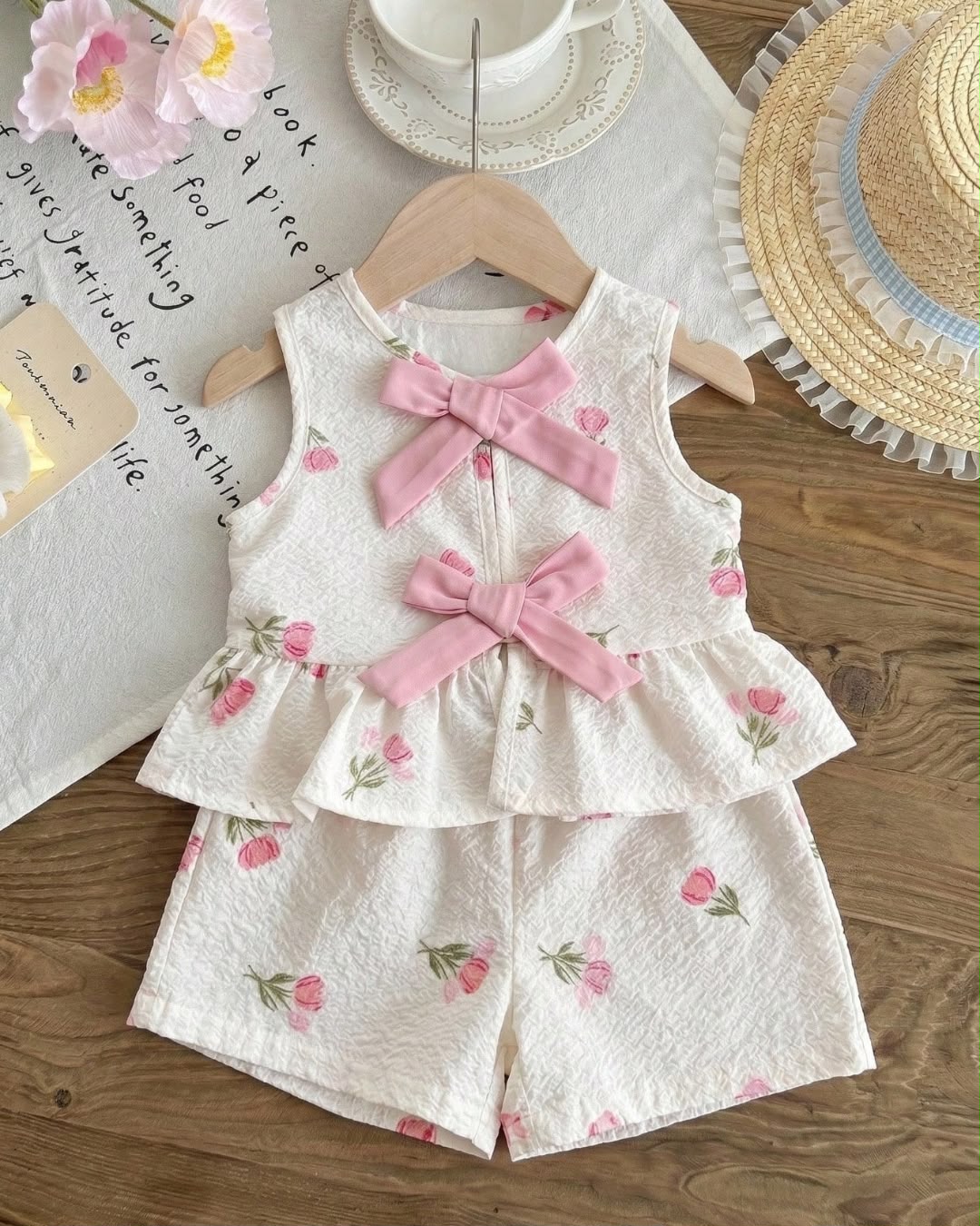 Baby Girls Cute Floral Printed Top & Shorts Set | 3M - 3Y X