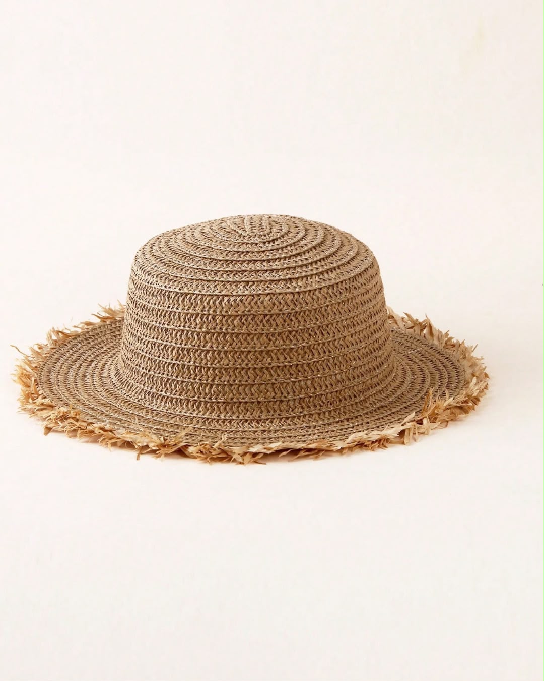 BB Casual Fringed Round Crown Straw Hat