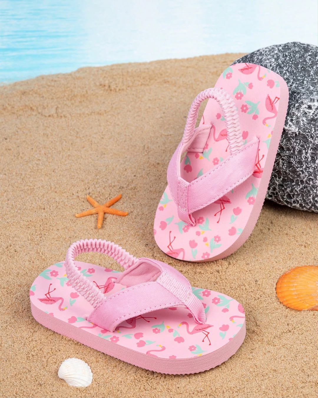 BB Flamingo Theme Flip-Flop Sandals