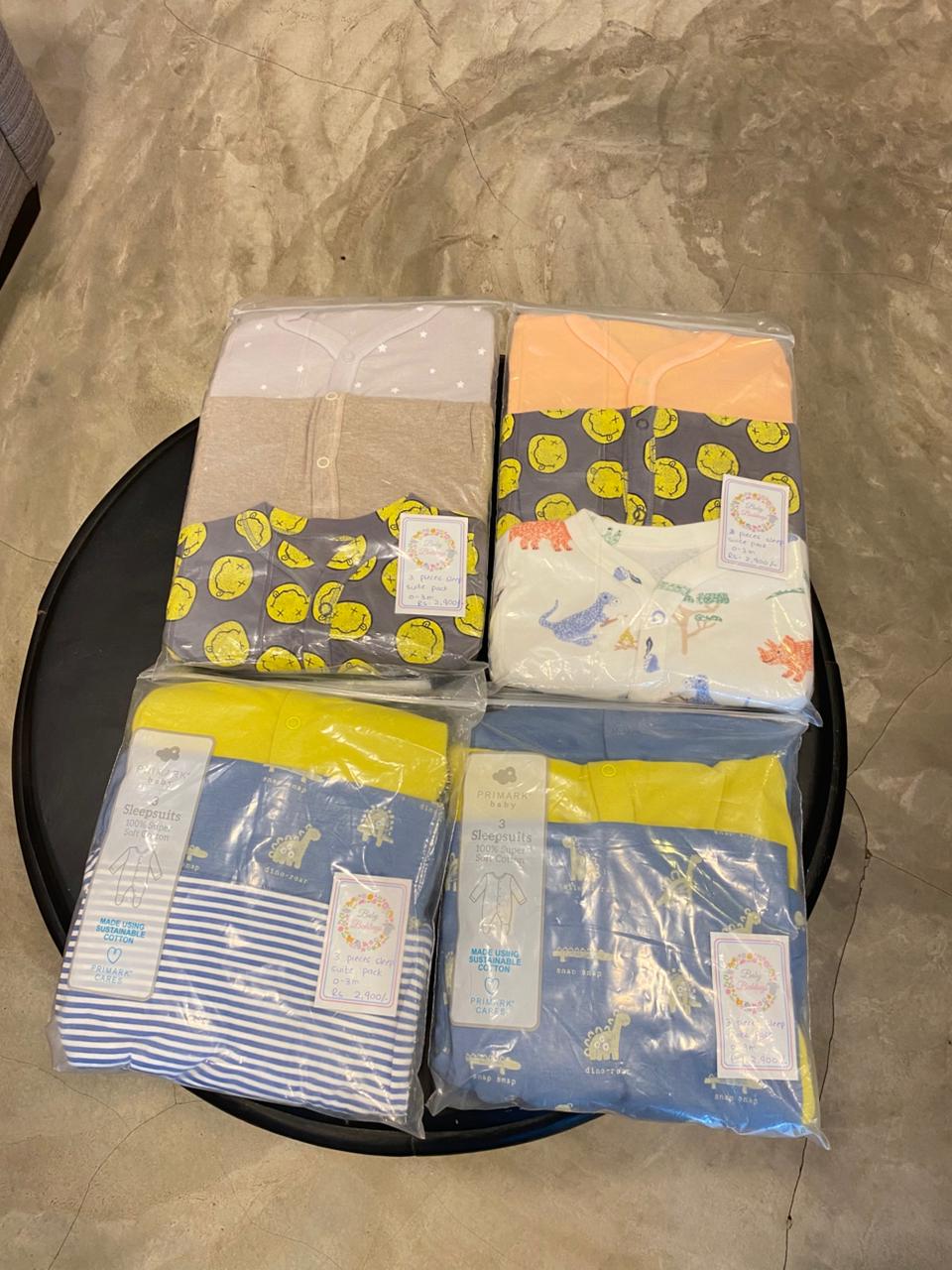 Baby Beddings 3Pcs Sleepsuits Set