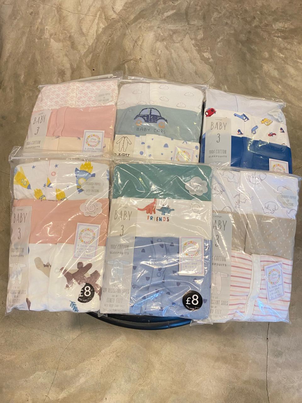 Baby Beddings 3Pcs Sleepsuits Set