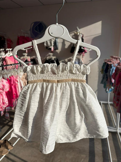 Shells White Smock Dress | 3M