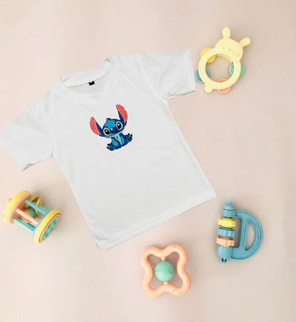 TCB Stich Embroidered white color kids T-shirt