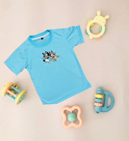 TCB Bluey Embroidered blue color kids T-shirt