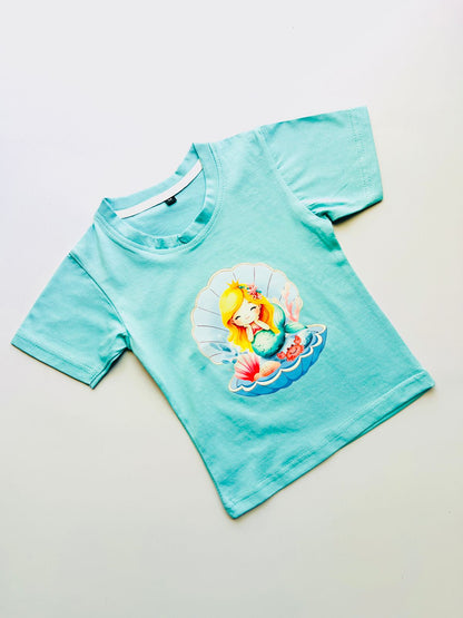 TCB Mermaid Green Color Kids T-shirt | M