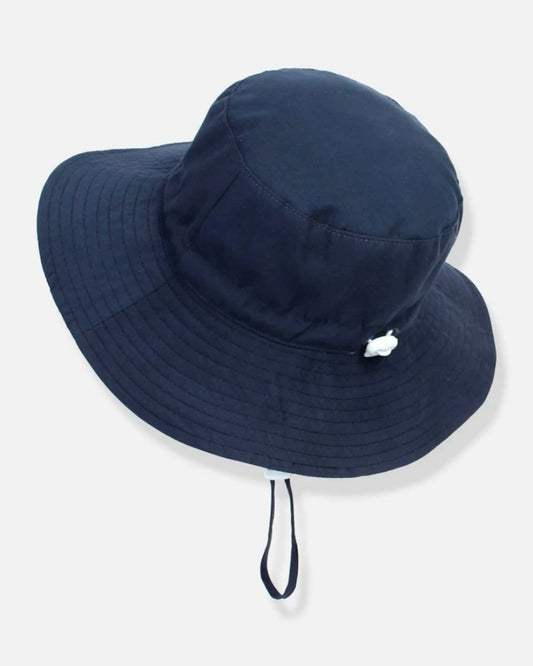 Navy blue wide brim bucket hat