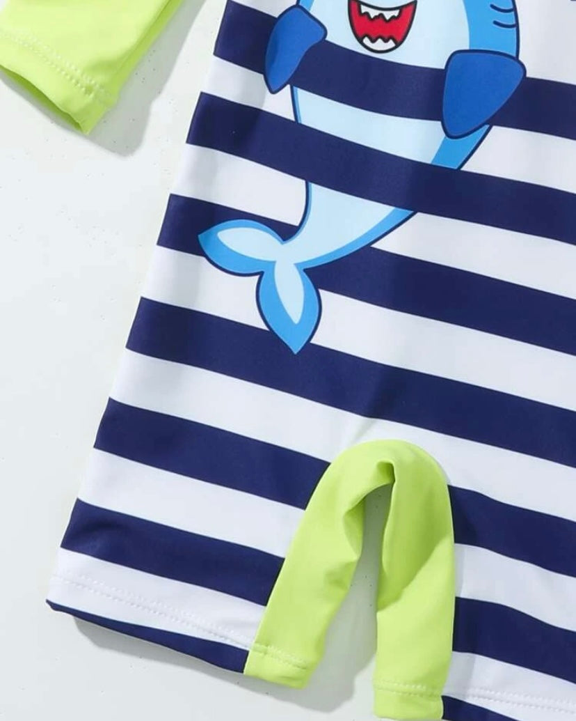 Neon lime shark swimsuit