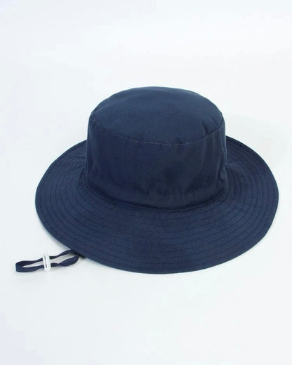 Navy blue wide brim bucket hat