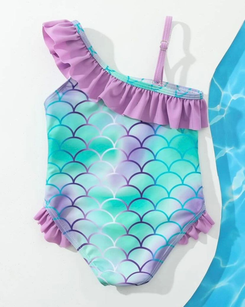 Mermaid splash frill one piece | 6M - 2 Y