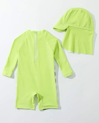 Neon lime shark swimsuit