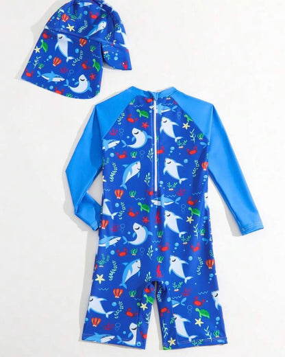 Shark splash ocean swimsuit | 4Y - 7Y