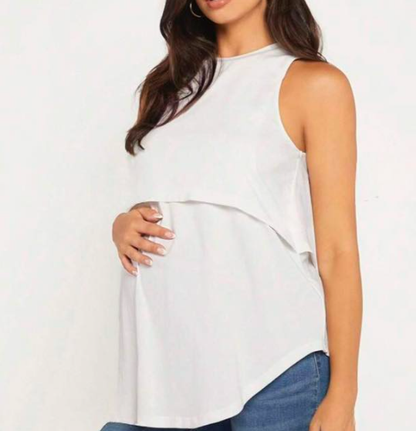 Maternity / Nursing Curved Hem Tank Top