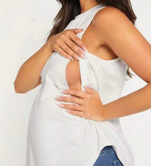 Maternity / Nursing Curved Hem Tank Top