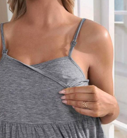 Maternity / Nursing Camisole With Ruffled Hem