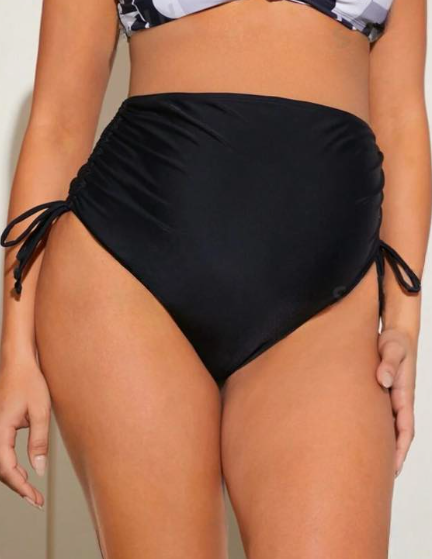 Maternity Drawstring Pleated Bikini Bottom